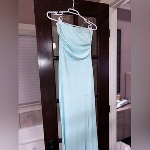 Elegant Strapless pale green Dress